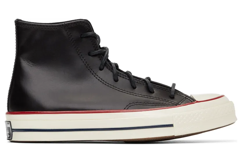 Converse Black Leather Chuck 70 Hi Sneakers (170093C)