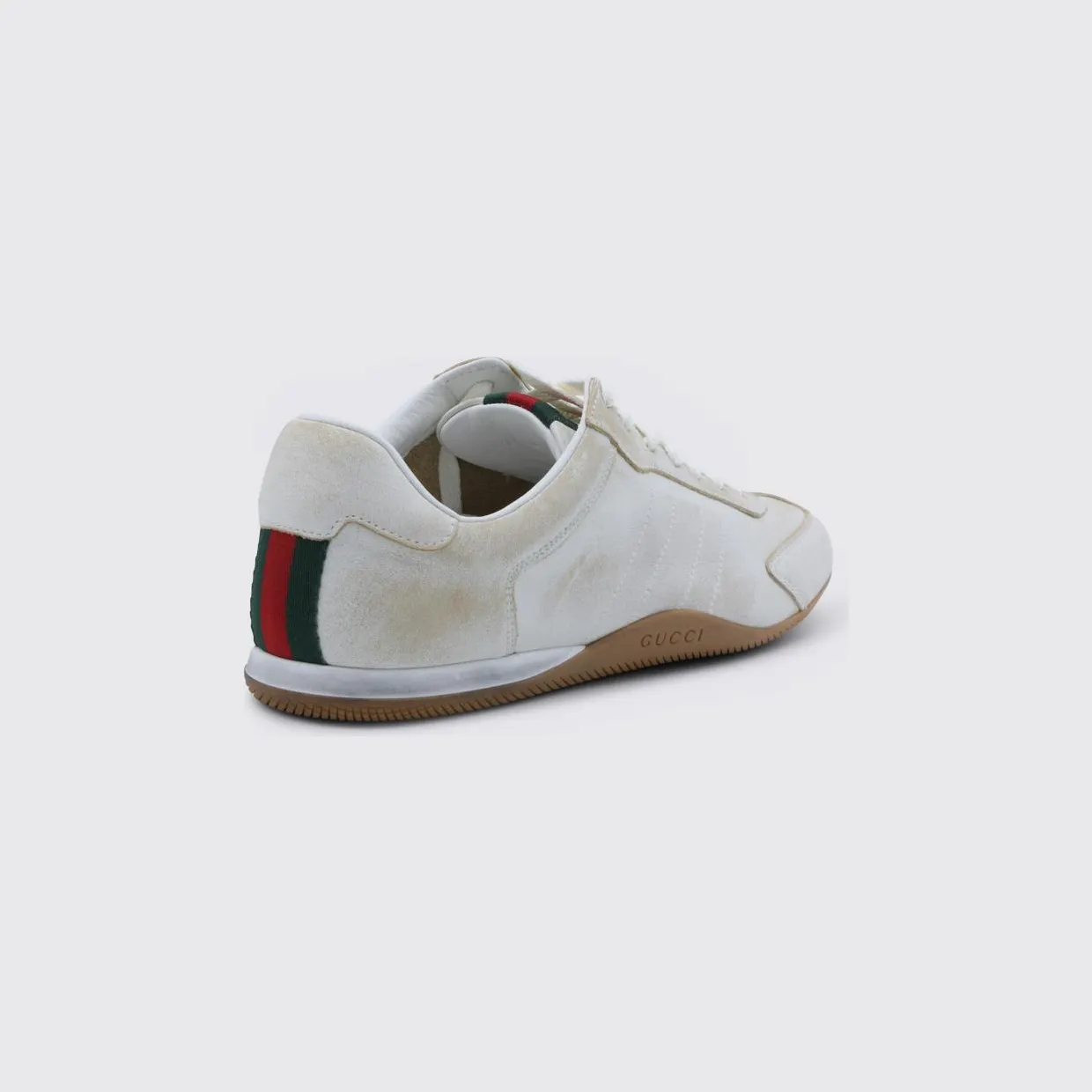 Gucci Shift Sneakers in Aged Leather White (857016AAFOE9073) (2)