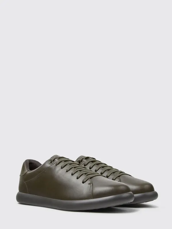 Camper Pelotas Soller Low-Top in Smooth Leather with Embossed Rear Logo Green (K101003-014PELOTASSOLLER0)