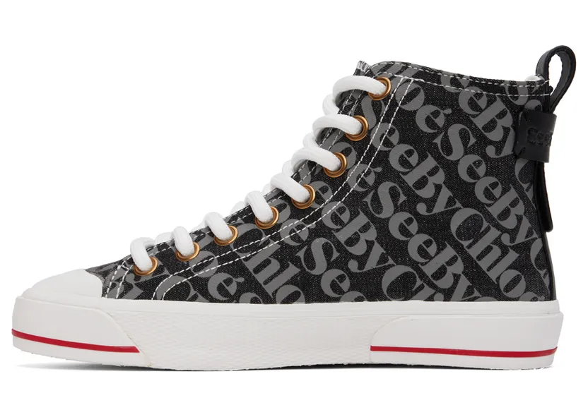 See by Chloé Black & Gray Aryana Sneakers (SB37111A 16130) (3)