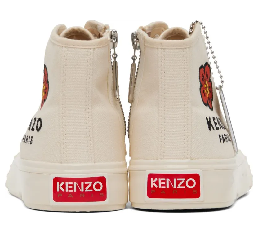 Kenzo Off-White Kenzo Paris High School Trainers 04 – Cream (FC62SN020F73) (2)