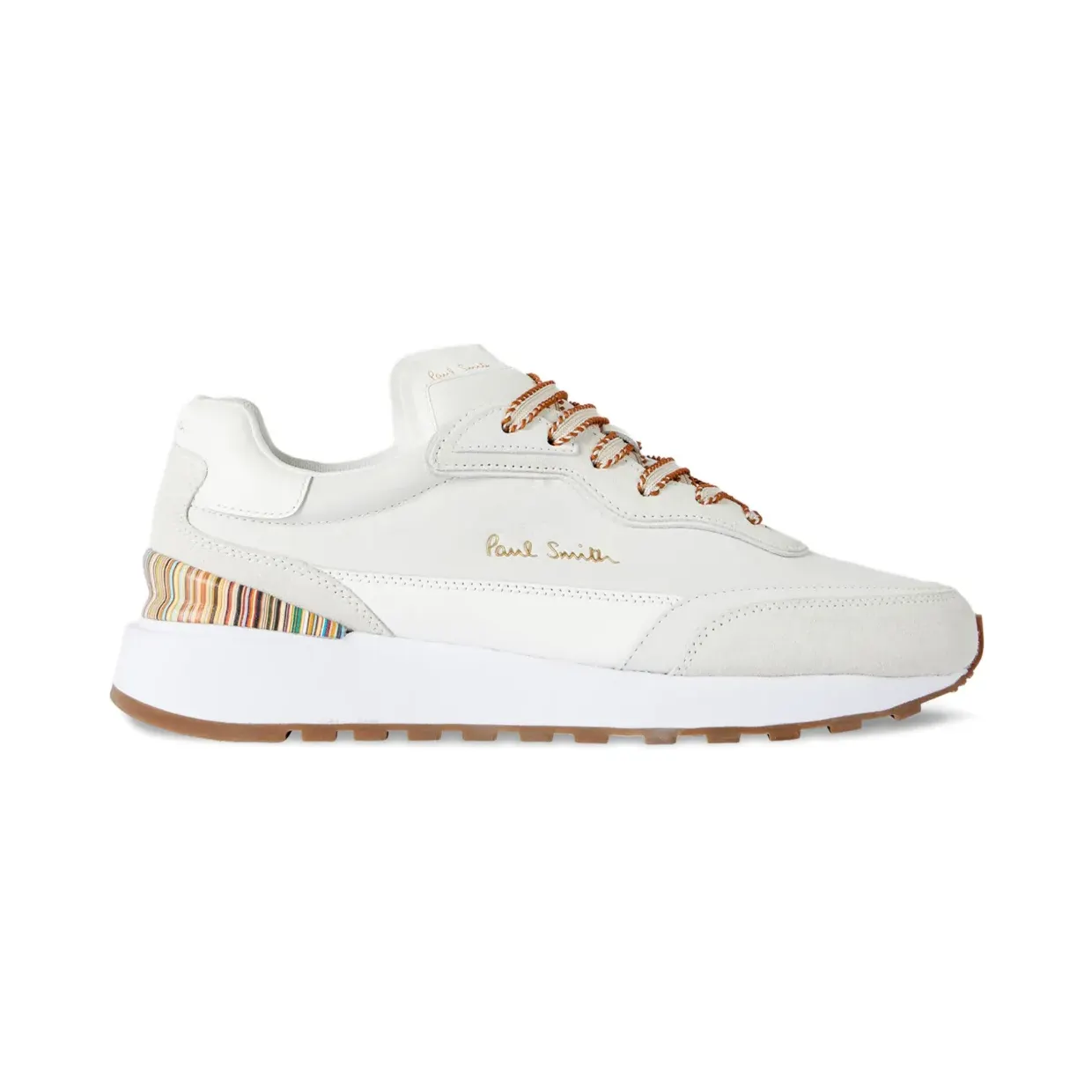 Paul Smith Aston gestreepte leren “White” (M1SATN04TLEA)