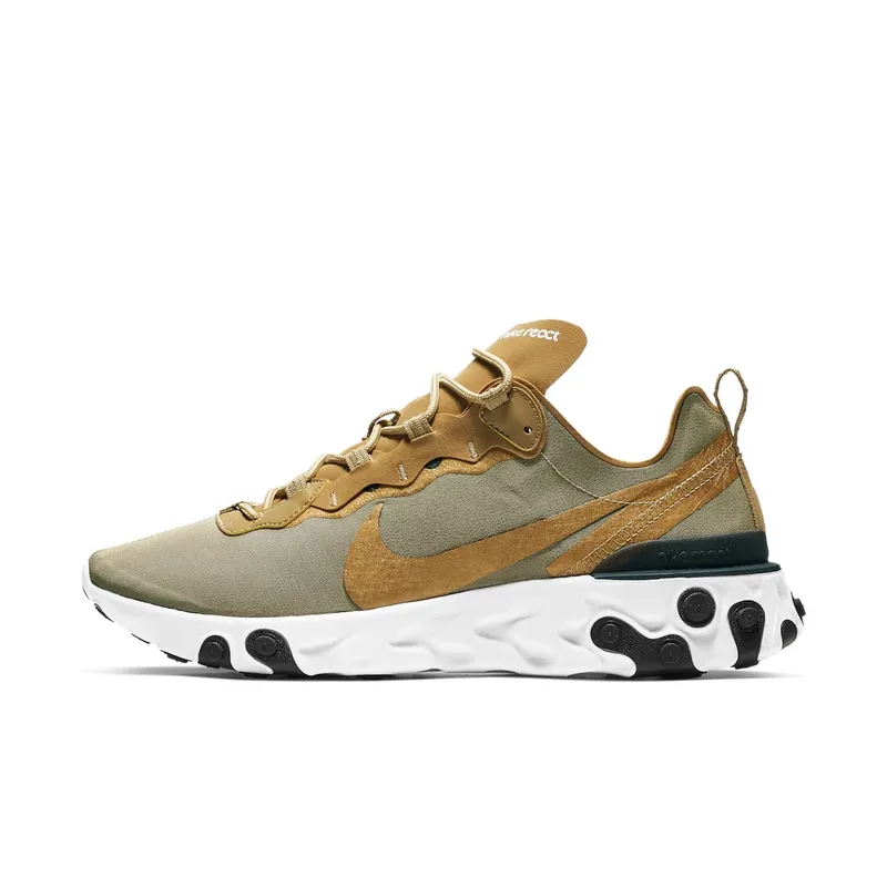 Nike React Element 55 Metallic Gold Metallic Gold/White-White-Black (BQ6166-700)