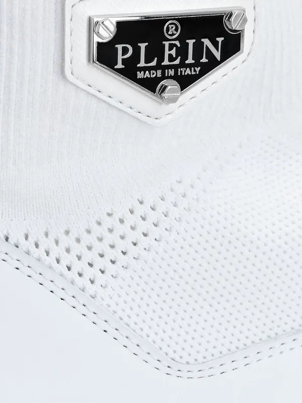 Philipp plein High-Top Slip-On Knit Sneakers in Stretch Viscose with a Chunky Sole White (AAASWSC2293PTE120N01) (3)