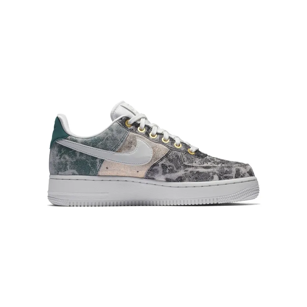 Nike Air Force 1 Low Metallic Leather (W) Summit White/Oil Grey-Bio Beige-Summit White (AO1017-100)