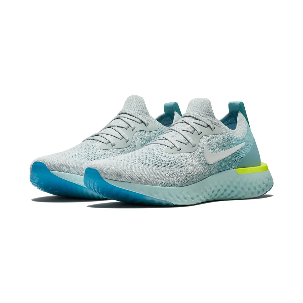 Nike Epic React Flyknit Volt Glow (W) Pure Platinum/White-Mica Blue-Volt Glow-Glacier Blue (AQ0070-008)