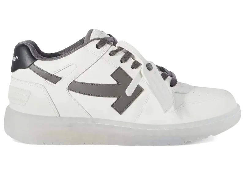 OFF-WHITE Out Of Office OOO Low Tops White Dark Grey Clear Sole (OMIA189S24LEA0100107)
