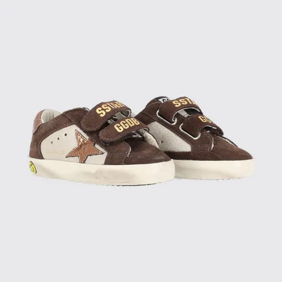 Golden goose Boy’s Old School Leather Velcro Sneakers Sand (GJF00143F00877815451)