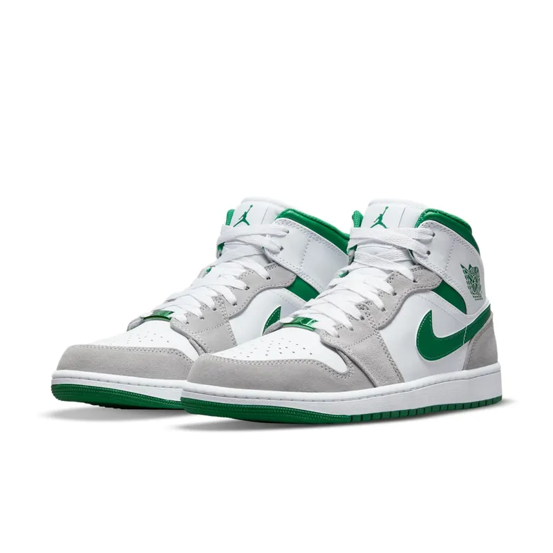 Air Jordan 1 Mid SE White Pine Green Smoke Grey (GS) (DC7294-103)