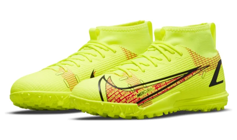 Nike Jr. Mercurial Superfly 8 Academy TF Fußballschuh für Kunstrasen für jüngere/ältere Gelb (CV0789-760)