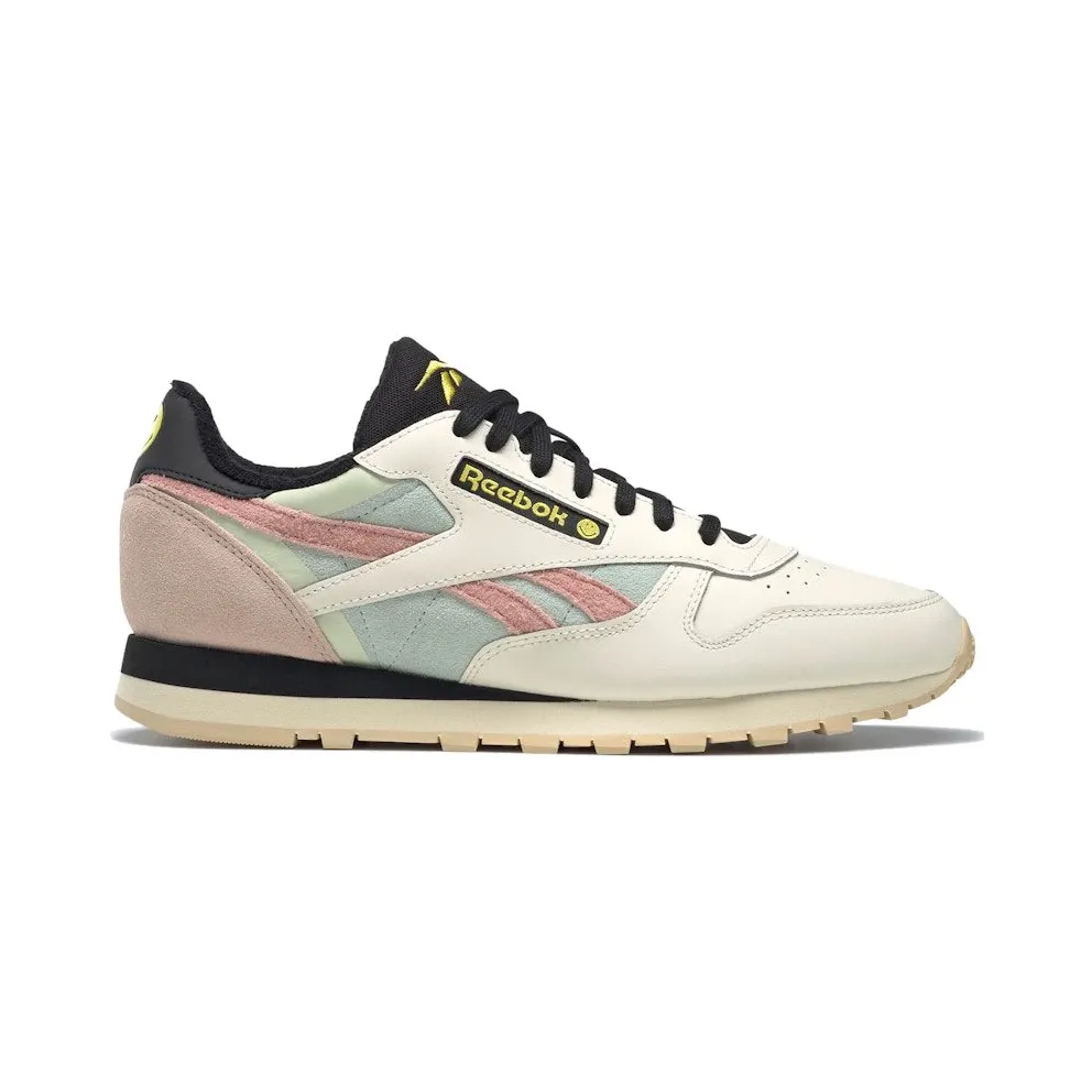 Reebok Smiley Classic Leather Shoes Core Black / Cream White / Stinger Yellow (GX2246)