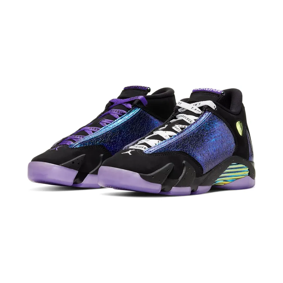 Jordan 14 Retro Doernbecher (2019) (GS) Black/Court Purple-Multi-Color-White (CV2470-001)