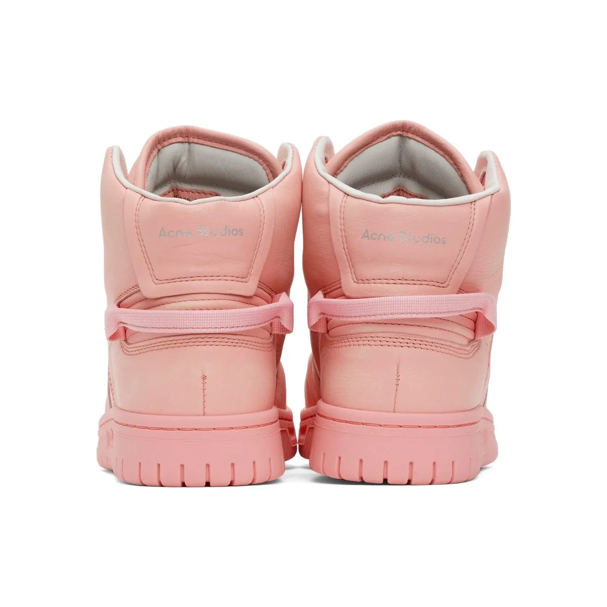 Acne Studios Pink Leather High-Top Sneakers (AD0411-) (4)