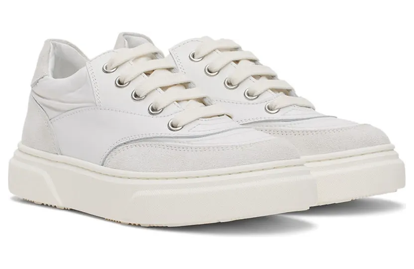 MM6 Maison Margiela Kids White & Grey Back Logo Sneakers (70340) (4)