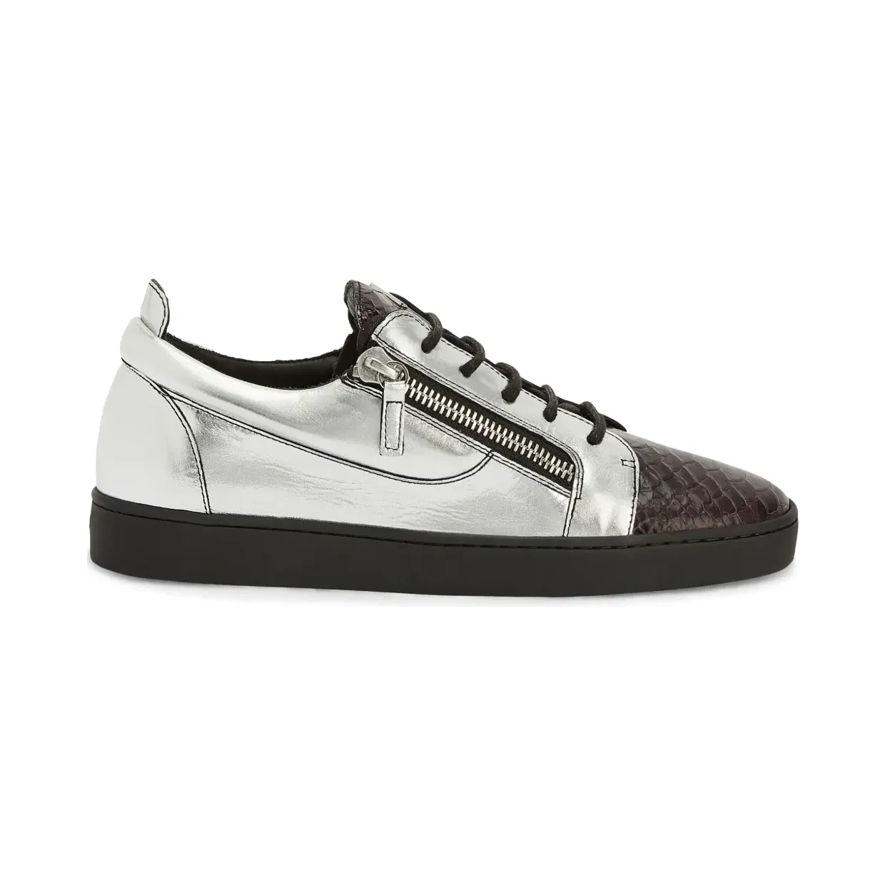 Giuseppe Zanotti Frankie mit doppeltem Reißverschluss “Silver” (RU10071K08)