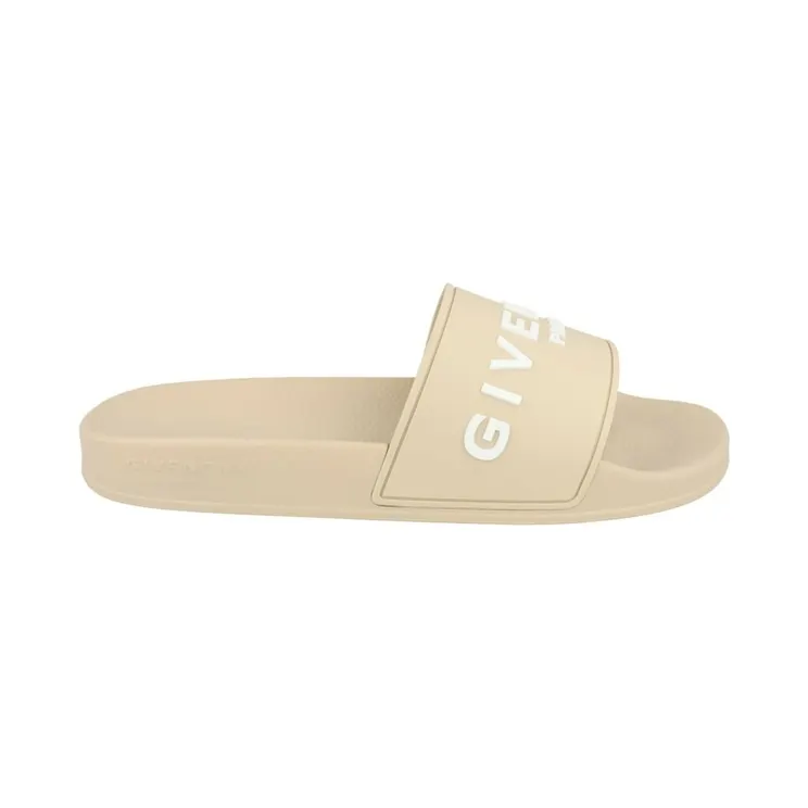 Givenchy Logo Signature Slides Beige (BH301T-H1DB-250)