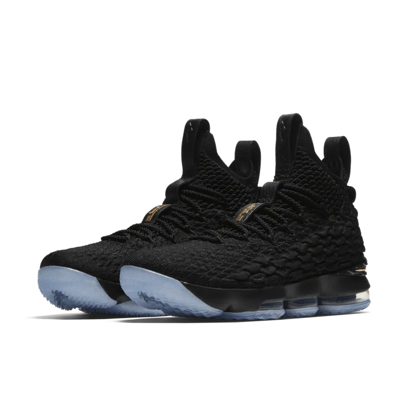 Nike LeBron 15 Black Gold Black/Black-Metallic Gold (897648-006)
