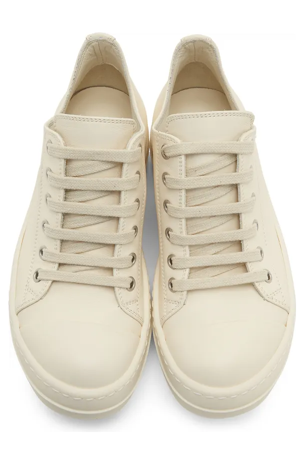 Rick Owens Off-White Full Grain Low Sneakers (RP01B4891 LPO) (5)
