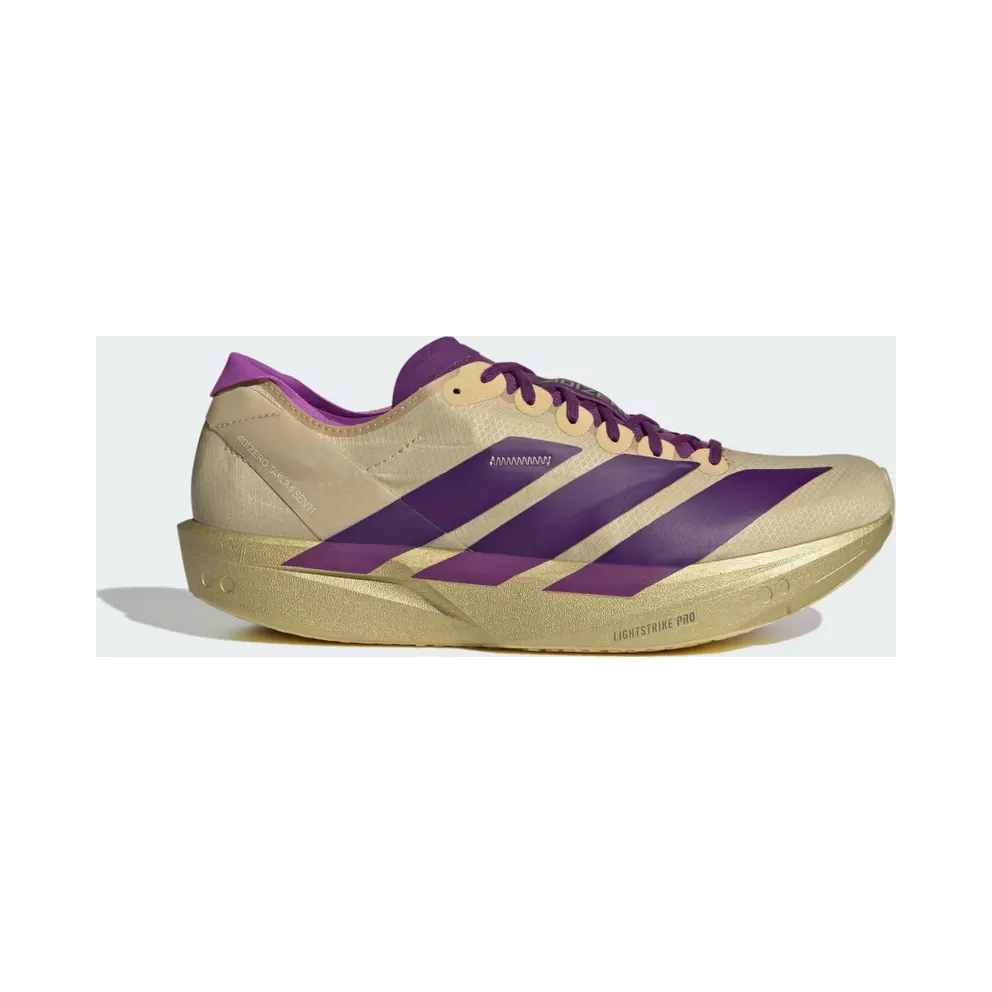 adidas Adizero Takumi Sen 11 “Sand / Rich Purple / Gold Metallic” (JR7417)