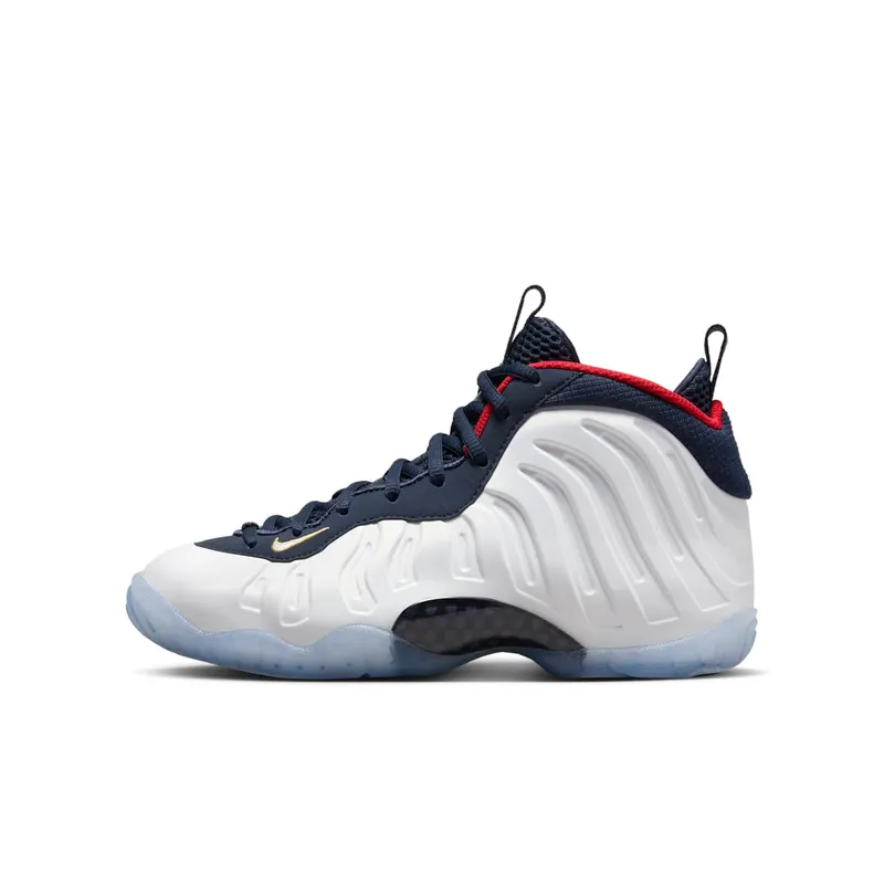 Nike Air Foamposite One Olympic (GS) Obsidian/University Red-Metallic Gold-White (644791-403)