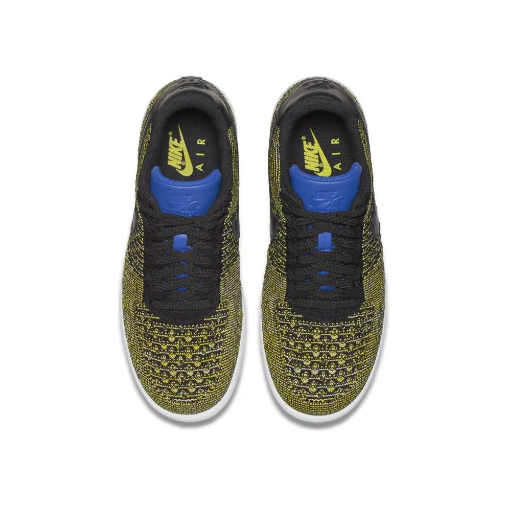 Nike Air Force I 1 Flyknit Low Warriors (W) Black/Black-Blue Tint-Game Royal (820256-004)