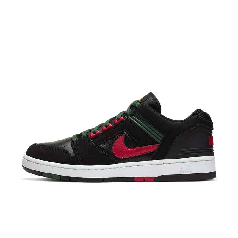 Nike SB Air Force 2 Low Black Gucci Black/Deep Forest-Gym Red (AO0300-002)