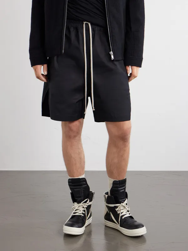 Rick Owens Geobasket Panelled Leather and Rubber Sneakers Black (RU02F4894) (2)