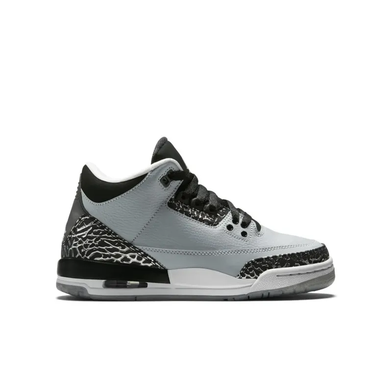 Jordan 3 Retro Wolf Grey (GS) Wolf Grey/Metallic Silver-Black (398614-004)