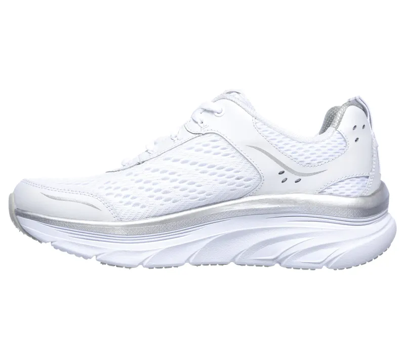 Skechers Relaxed Fit: D’Lux Walker – Infinite Motion – White / Silver – “White” (149023 WSL)