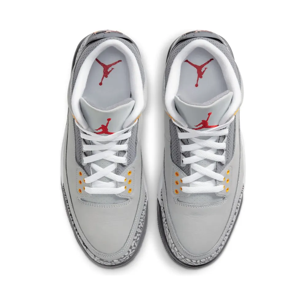 Jordan 3 Retro Cool Grey (2021) Silver/Light Graphite-Orange Peel-Sport Red (CT8532-012)