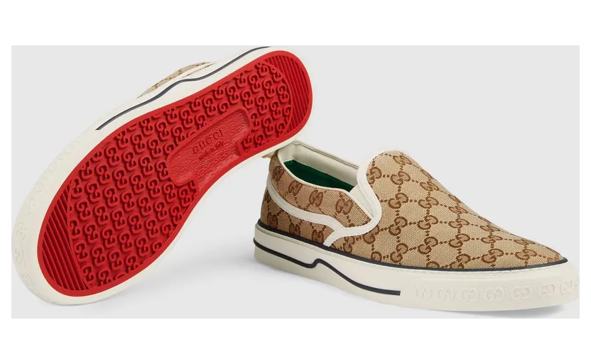 Gucci Tennis 1977 Slip On Beige Ebony (643489 2HK30 9761) (6)