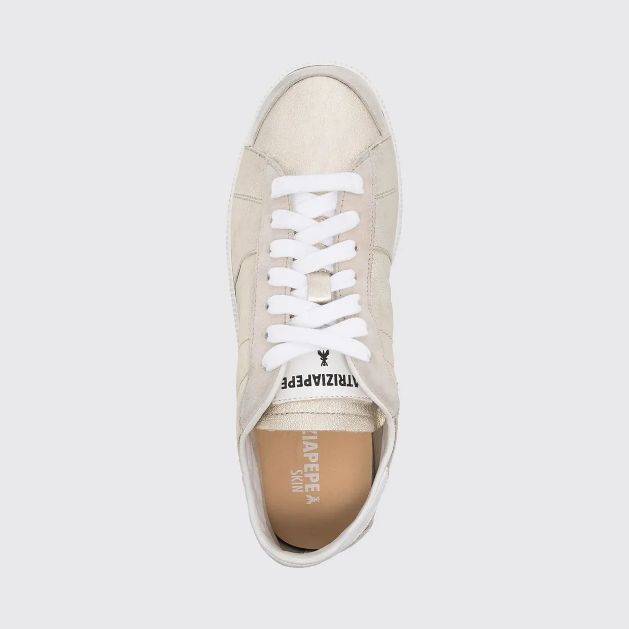 Patrizia Pepe Skin ’93 Laminated Leather Used Effect Sneakers Gold (2Z0065L154Y291) (3)