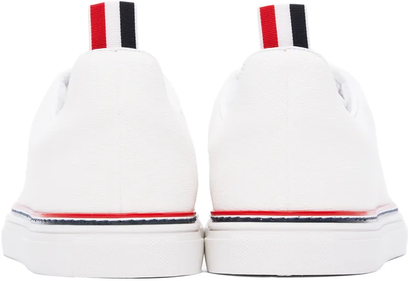 Thom Browne White Canvas Tennis Sneakers (MFD219A-01588)