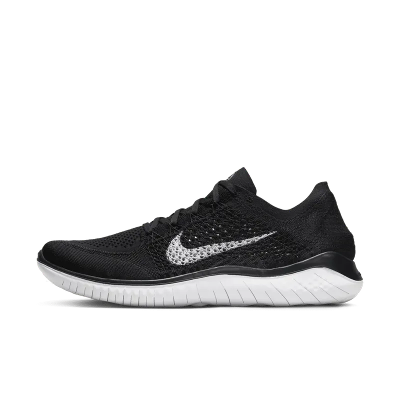 Nike Free RN Flyknit 2018 Black White Black/White (942838-001)