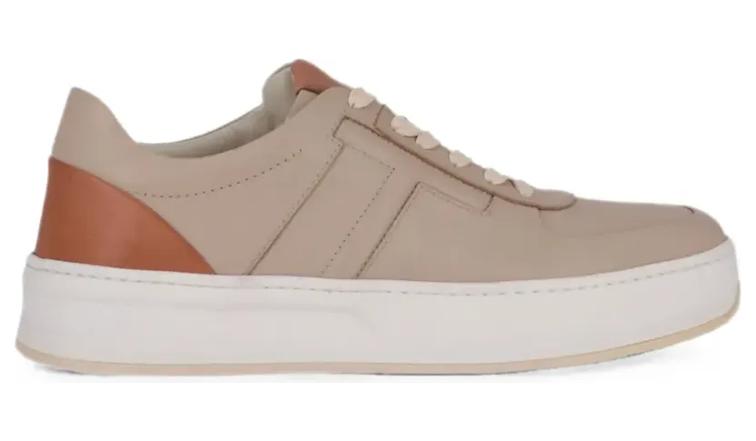 Tod’s T-panel leather sneakers – Beige (XXM79B0BS10NEH69TK)