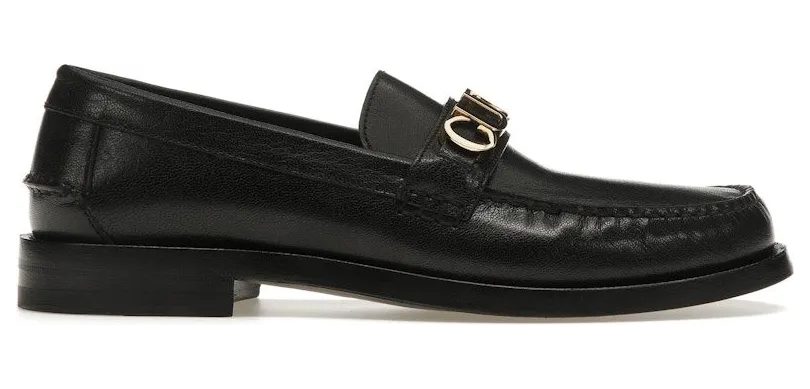 Gucci Logo Loafers Black Leather (700036 D3V00 1000)