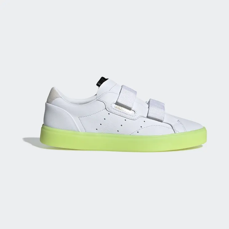 Adidas Sleek Straps ‘White Yellow’ Cloud White/Cloud White/Hi-Res Yellow (EE8279)