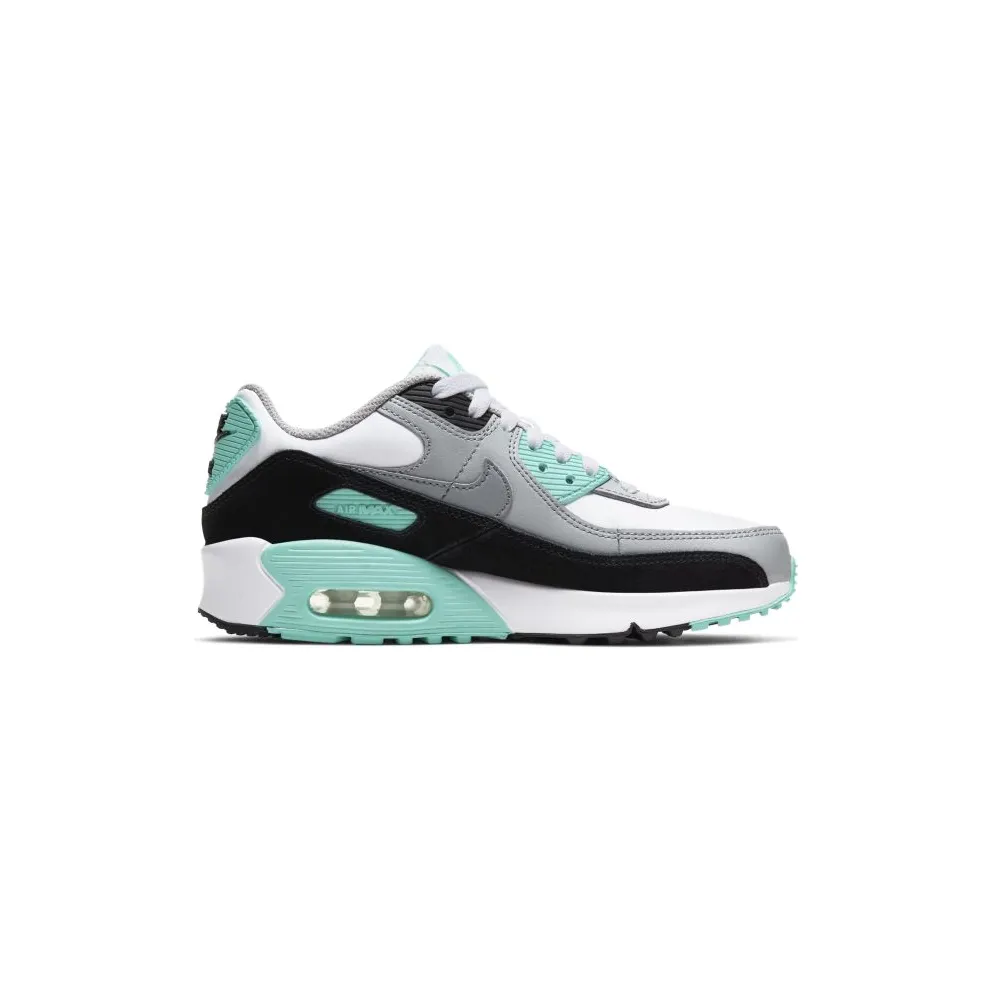 Nike Air Max 90 LTR Particle Grey Teal (GS) WHITE/PARTICLE GREY-LT SMOKE GREY (CD6864-102)