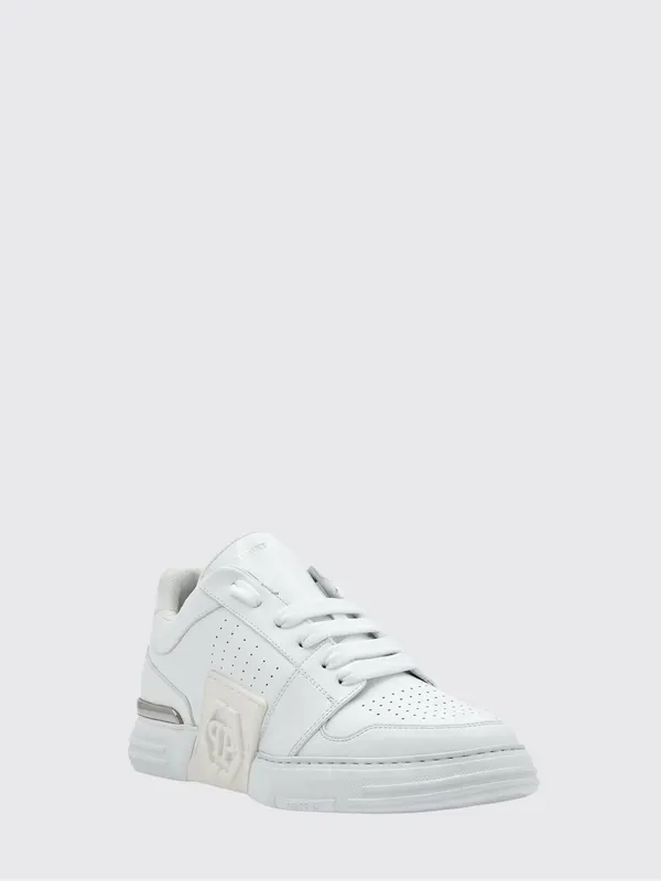 Philipp plein Royal Street Smooth Leather Sneakers with Hexagon Logo White (FACSUSC0503PCO008N01)