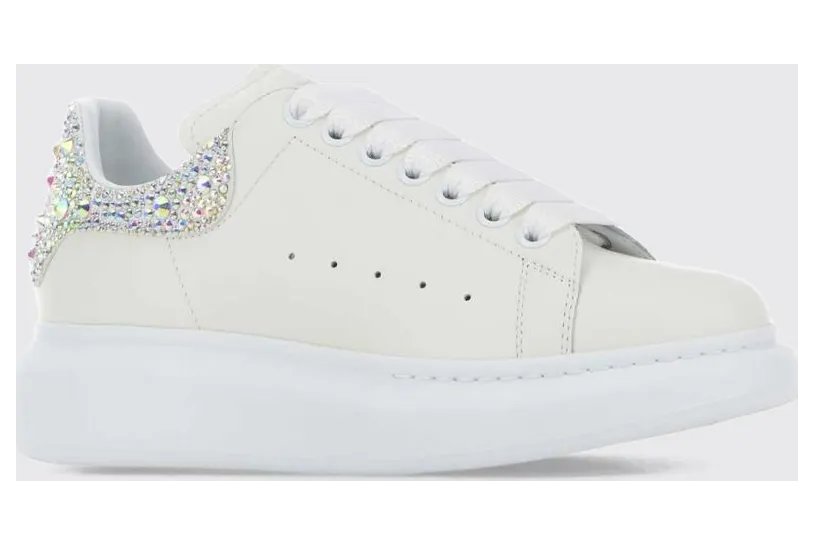 Mcqueen Alexander Oversize Calf Leather Sneakers with Chunky Sole White (666407WIAIJ9069)