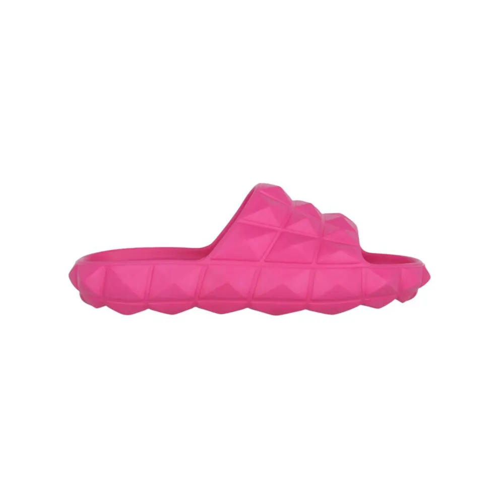 Valentino Roman Stud Turtle Slide Sandal Fuchsia (WS0EC7QNA_P53)