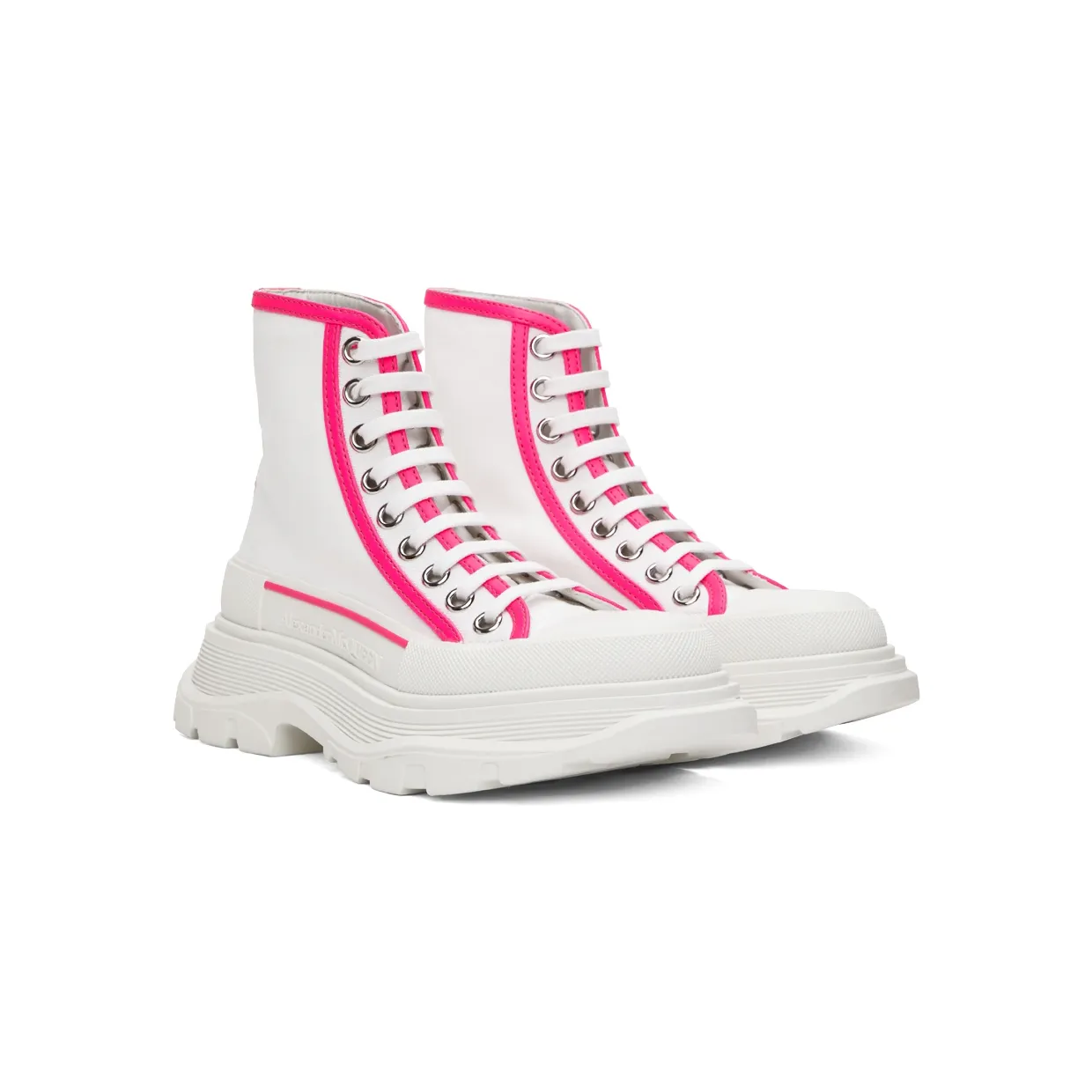 Alexander McQueen White Tread Slick High Sneakers (697082W4MV5) (4)