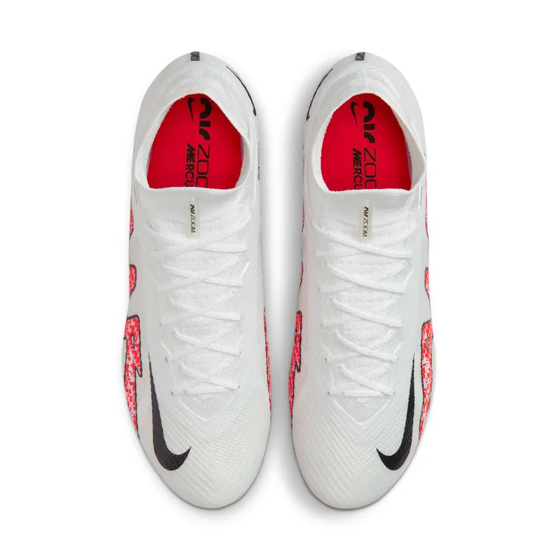 Nike Zoom Mercurial Superfly 9 Elite FG White Bright Crimson (DJ4977-101)
