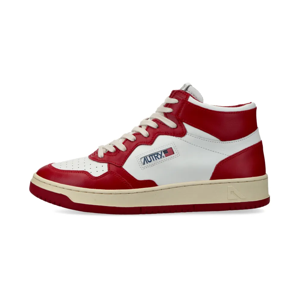Autry Medalist Mid (White / rot) – AUMMWB02