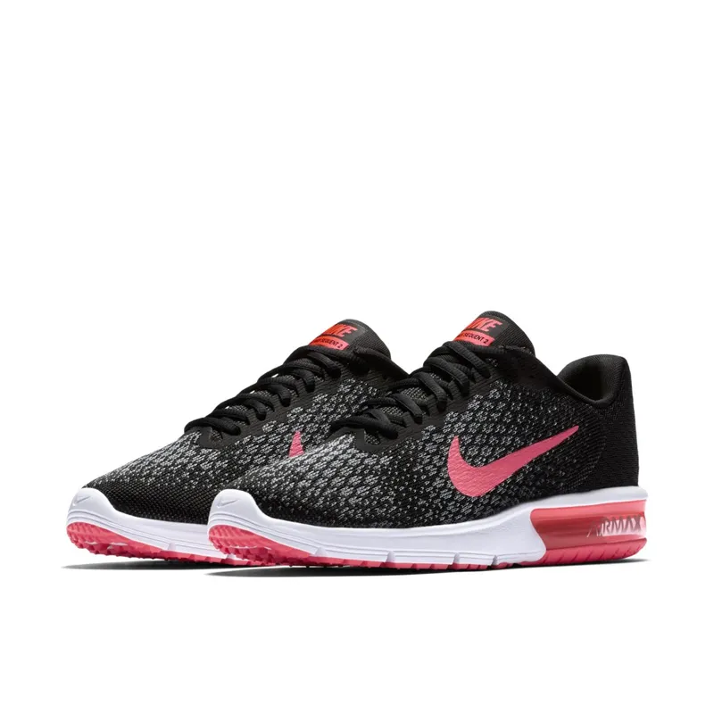 Nike Air Max Sequent 2 Black Vivid Pink (W) Black/Vivid Pink-Wolf Grey-White (852465-006)