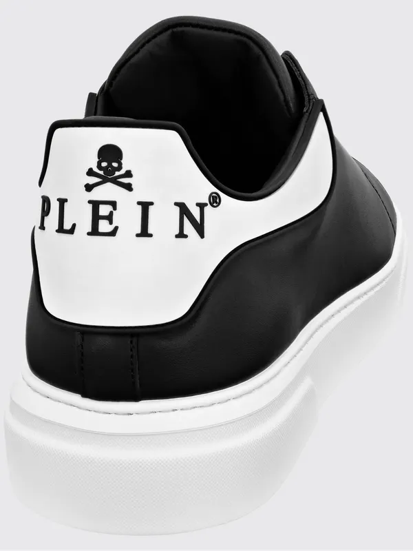 Philipp plein Big Bang Skull Low-Top Sneakers in Smooth Leather with Logo White 1 (UABSUSC0347PLE075N0201) (2)