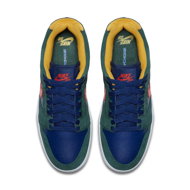 Nike SB Air Force 2 Low Rugby Midnight Green/Blue Void-Habanero Red (AO0300-364)