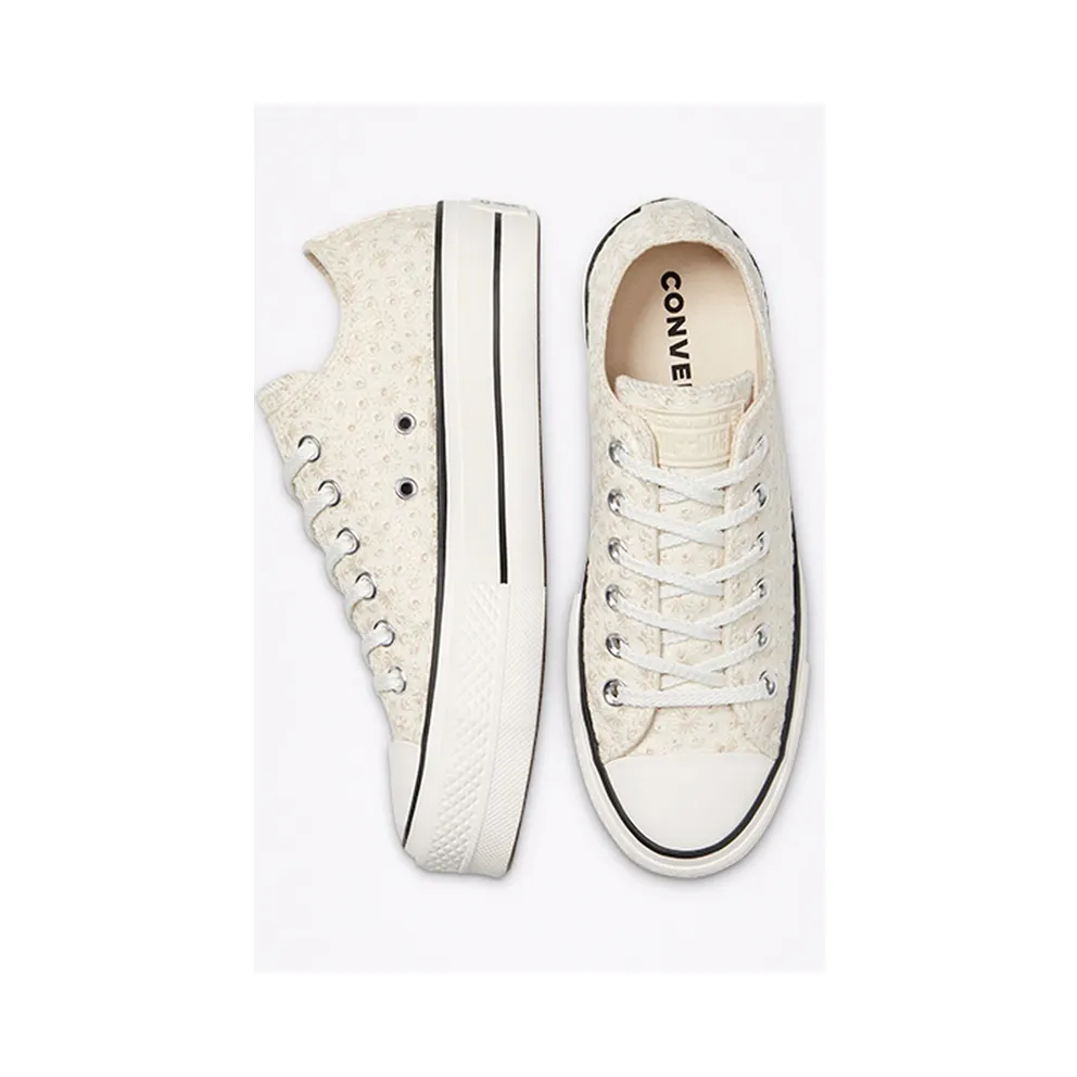 Converse Canvas Broderie Platform Chuck Taylor All Star Low Top Vintage White/egret/black (571281C)