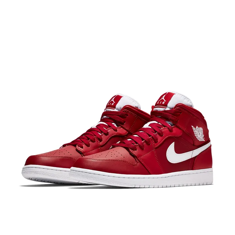 Jordan 1 Retro Mid Gym Red White Gym Red/White-White (554724-600)