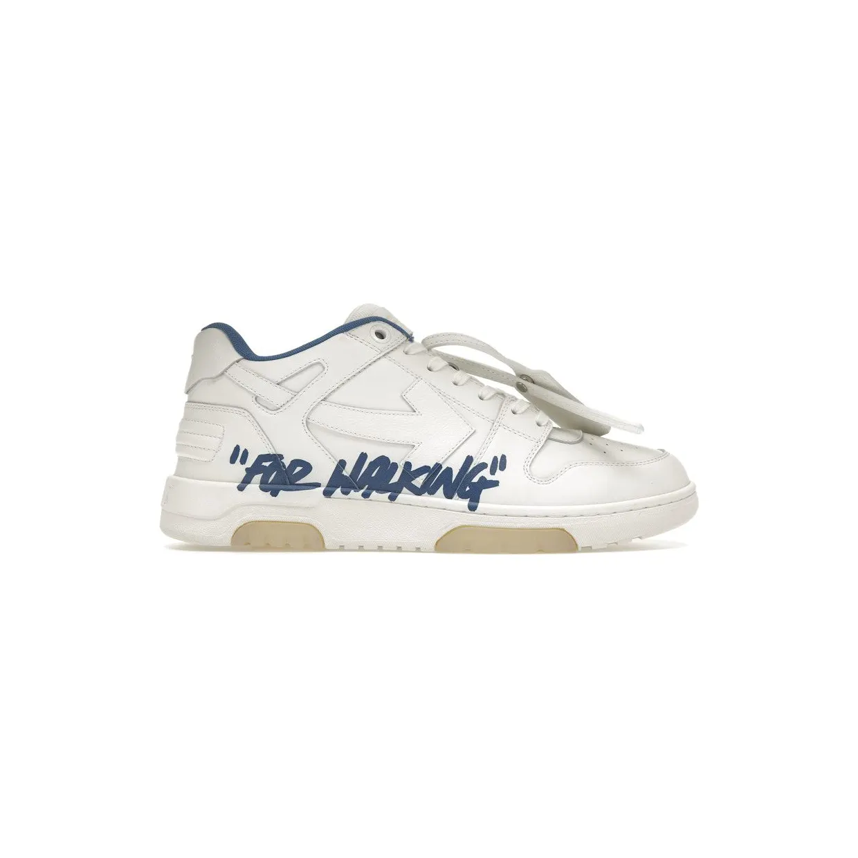 OFF-WHITE Out Of Office “OOO” Low Tops For Walking White Dark Blue SS22 (OMIA189S22LEA0030145)